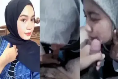 Hijaber Cantik Sepong Kontol Sampe Crot di Wajah